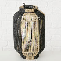 WINDLICHT Naturfarben, Schwarz 25/40 cm  - Schwarz/Naturfarben, Basics, Holz/Metall (25/40cm) - Boltze Home