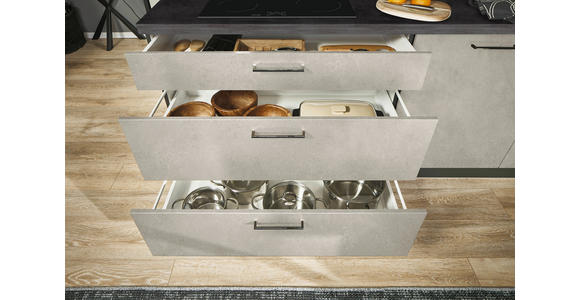 ECKKÜCHE 220/120 cm  in Graphitfarben, Schwarz, Sandfarben  - Sandfarben/Schwarz, Design, Holzwerkstoff/Metall (220/120cm) - Xora