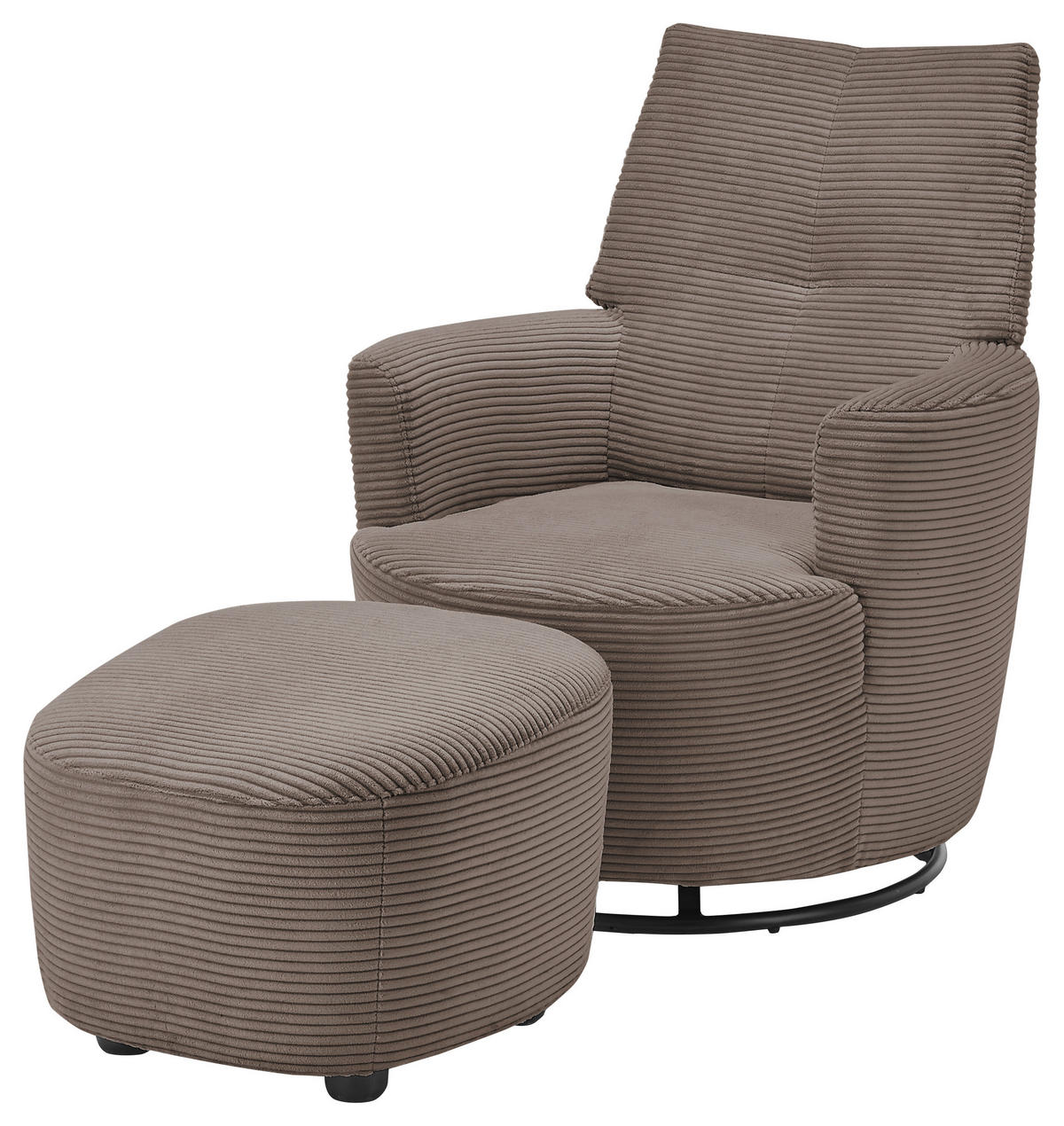 SESSEL Cord Greige    - Greige/Schwarz, Design, Textil/Metall (80/96/88cm) - SetOne by Musterring