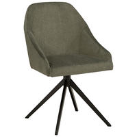 STUHL  Stoffauswahl, Typenauswahl Flachgewebe  - Schwarz/Grün, KONVENTIONELL, Textil/Metall (57/88/59cm) - Moderano