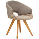 ARMLEHNSTUHL  in Webstoff, Flachgewebe  - Eichefarben/Cappuccino, Design, Holzwerkstoff/Textil (58/83/59cm) - Linea Natura