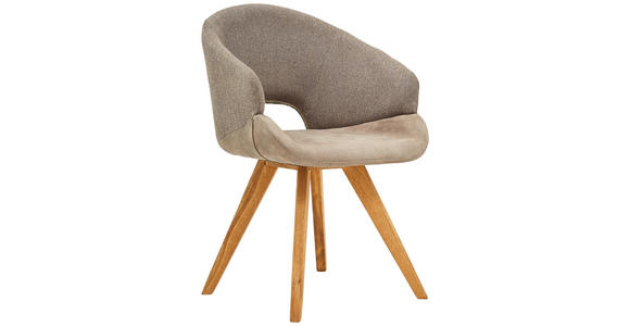 ARMLEHNSTUHL  in Webstoff, Flachgewebe  - Eichefarben/Cappuccino, Design, Holzwerkstoff/Textil (58/83/59cm) - Linea Natura