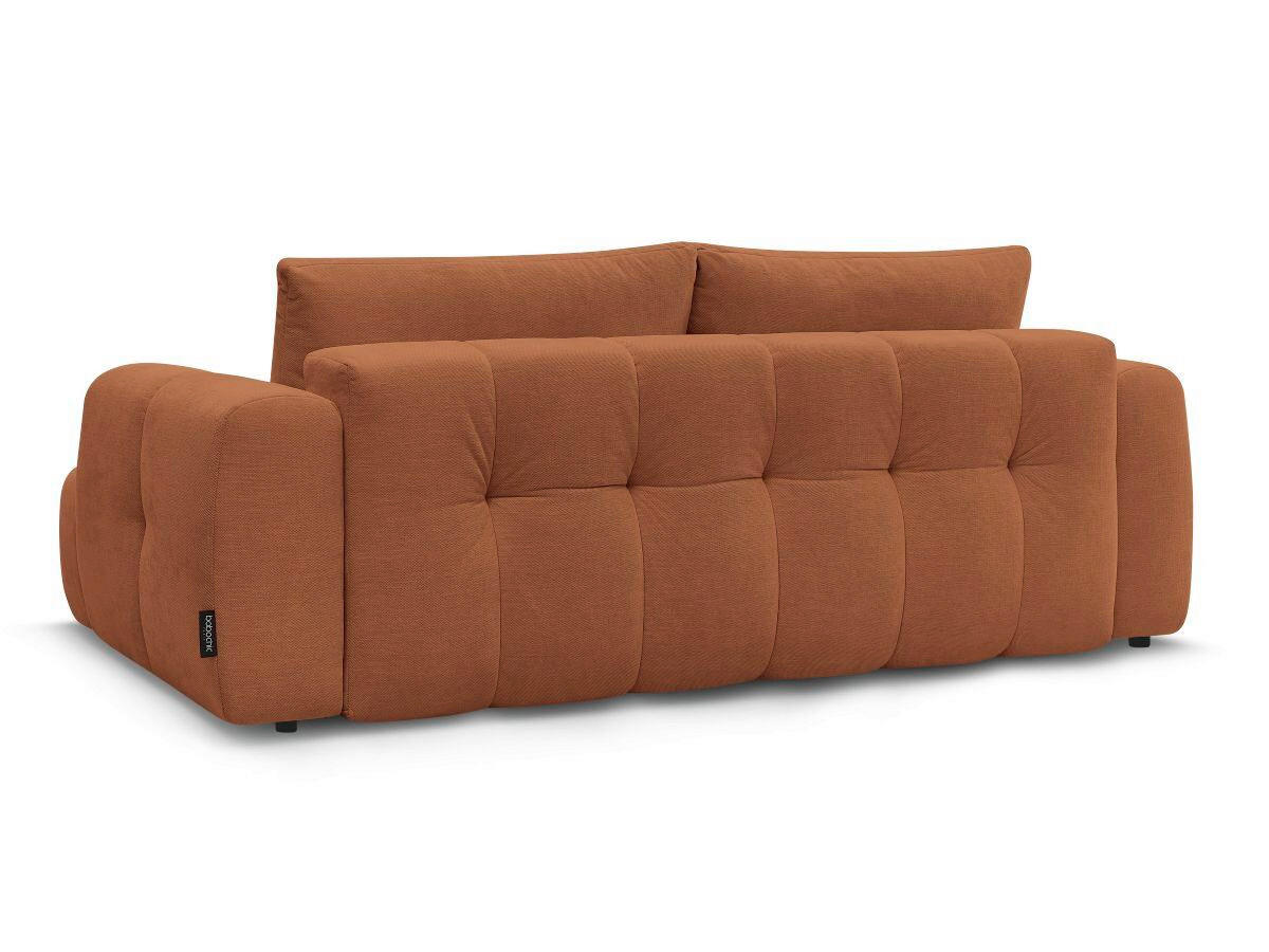 SCHLAFSOFA FUJI Leinenoptik Orange  inkl.  - Schwarz/Orange, MODERN, Kunststoff/Textil (251/113/88cm)