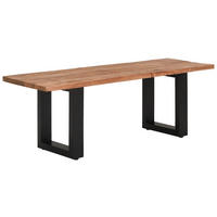 SITZBANK 140/45/45 cm Naturfarben Mangoholz vollmassiv Metall  - Schwarz/Naturfarben, LIFESTYLE, Holz/Metall (140/45/45cm) - Landscape