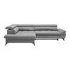 ECKSOFA in Chenille Hellgrau  - Hellgrau/Schwarz, Modern, Textil/Metall (201/296cm) - Livetastic