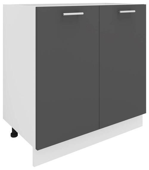 KÜCHENUNTERSCHRANK 80/82/46 cm  in Anthrazit, Weiß  - Anthrazit/Alufarben, KONVENTIONELL, Holzwerkstoff/Metall (80/82/46cm) - MID.YOU