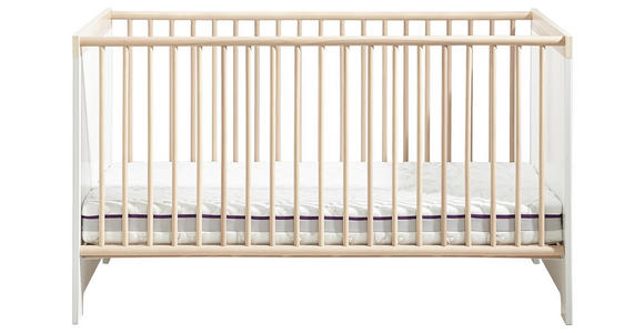 GITTERBETT Antonia - Eschefarben/Hellgrau, Design, Holzwerkstoff (143/83/78cm) - My Baby Lou