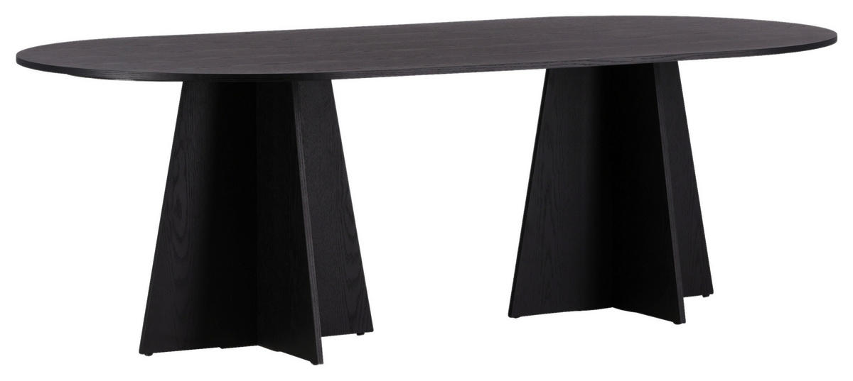 ESSTISCH furniert oval Schwarz  - Schwarz, Design, Holz (230/115/75cm) - Livetastic