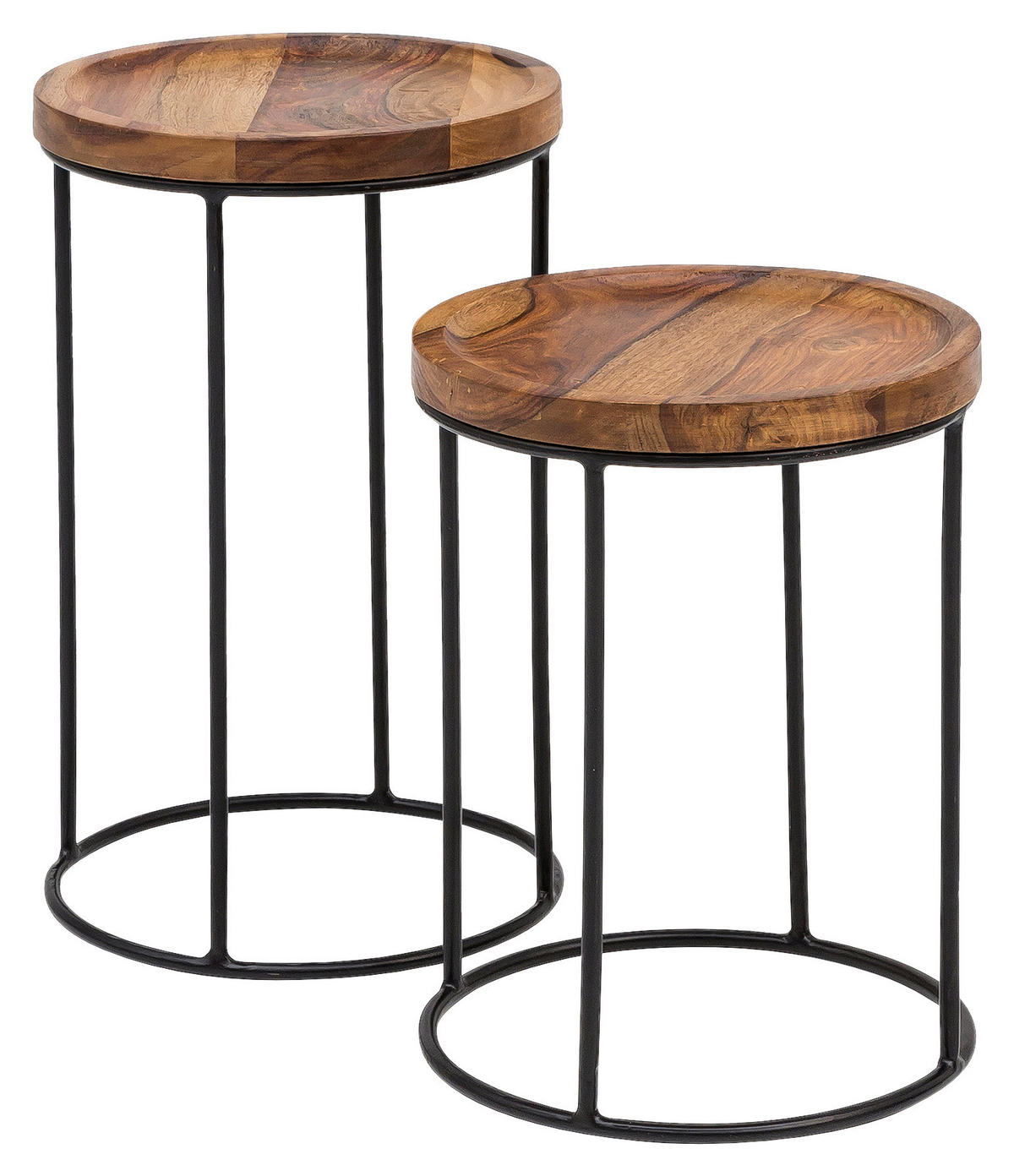 KISASZTALSZETT fa 30,5/30,5/54 cm   - fekete/sheesham, Design, fa/fém (30,5/30,5/54cm) - MID.YOU