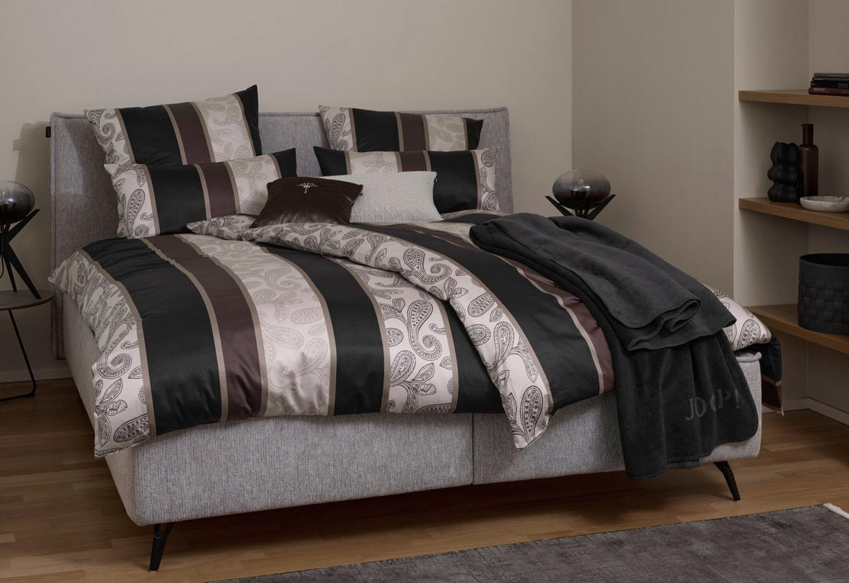 POSTELJINA 200/200 cm makosaten crna  - crna, Konvencionalno, tekstil (200/200cm) - Joop!
