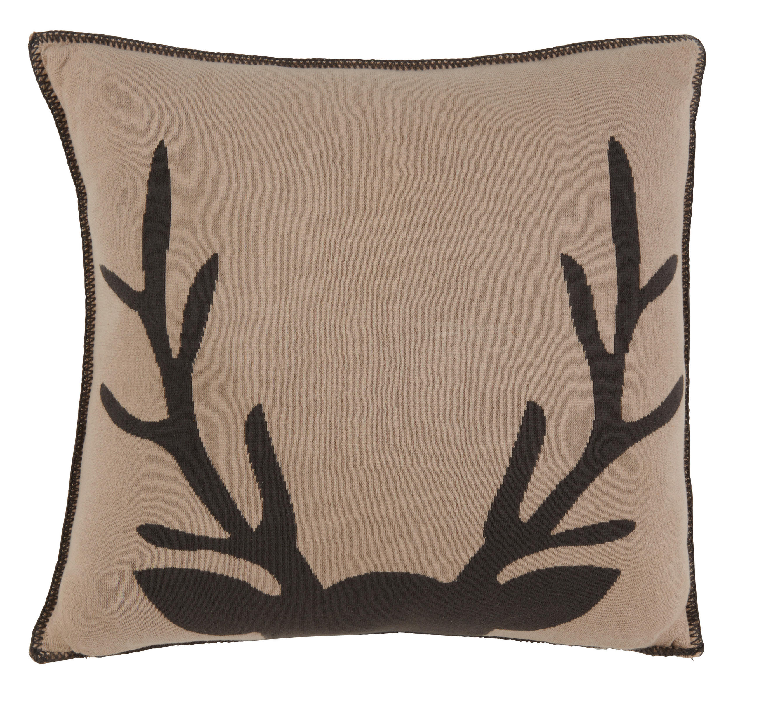 ZIERKISSEN  50/50 cm   - Dunkelgrau/Beige, Trend, Textil (50/50cm)