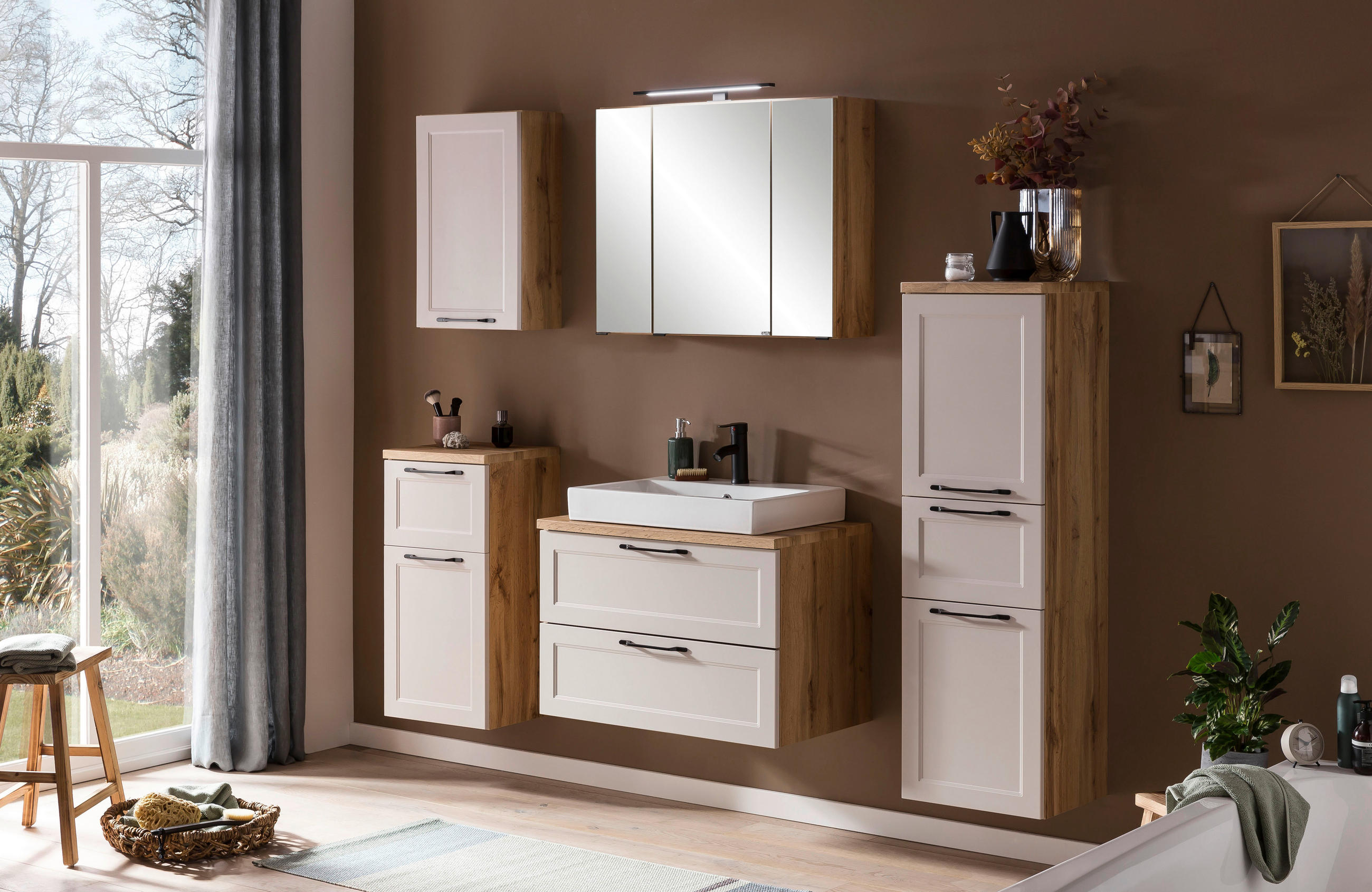 UNTERSCHRANK 40/79/35 cm   - Kaschmir/Eiche Wotan, ROMANTIK / LANDHAUS, Holzwerkstoff/Kunststoff (40/79/35cm) - Xora