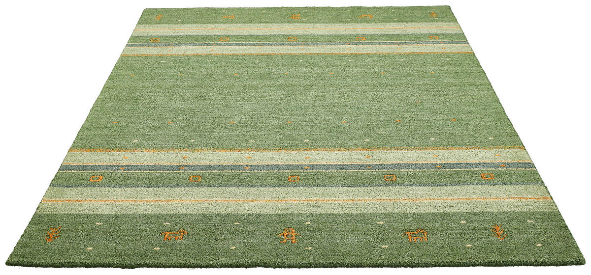 ORIENTTEPPICH 120/180 cm Azeri Gabbeh Grün Grün  - Grün, KONVENTIONELL, Textil (120/180cm) - Cazaris