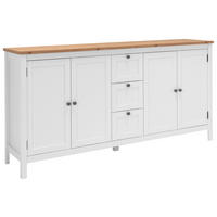 COMODĂ CU UȘI 180/90/40 cm  - alb/culoare lemn stejar, Konventionell, metal/material pe bază de lemn (180/90/40cm) - MID.YOU