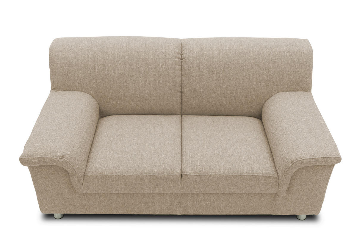 2-SITZER-SOFA in Webstoff Beige  - Chromfarben/Beige, KONVENTIONELL, Textil/Metall (145/72/80cm) - MID.YOU