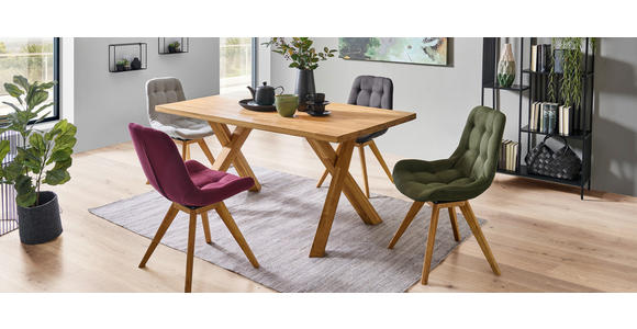 ESSTISCH in Holz 160/90/76 cm  - Eichefarben, Natur, Holz (160/90/76cm) - Hom`in