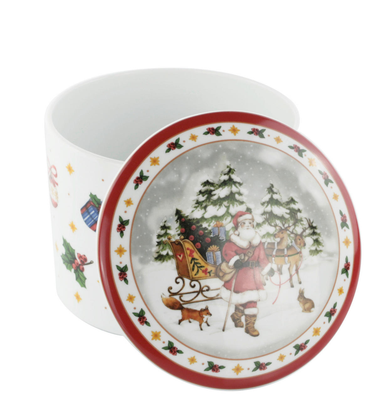 POSODA ZA PIŠKOTE - rdeča/bela, Konvencionalno, keramika (17/12cm) - X-Mas