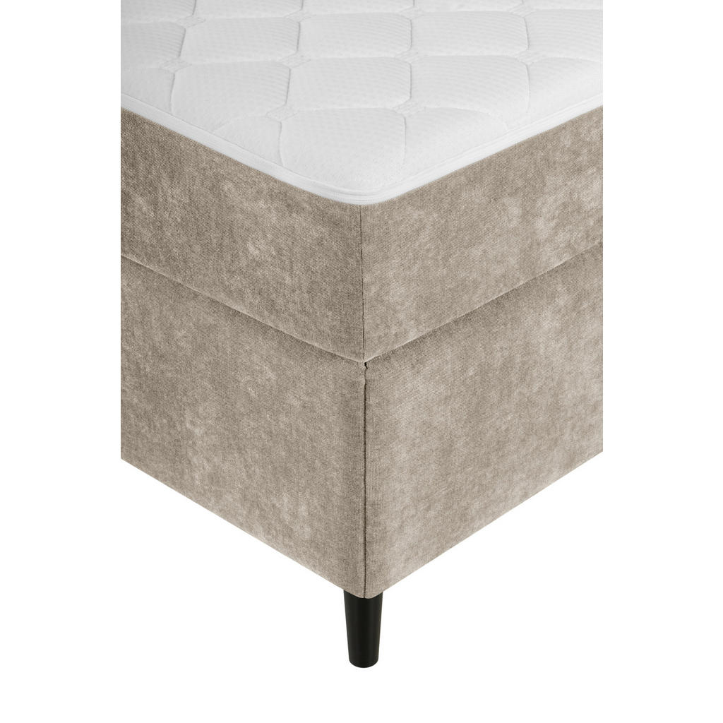 Thumbnail - Welnova Boxbett, Beige, Textil, Tanne,Birke, massiv, Struktur, H3, 7-Zonen, Höhe ca. 20 cm, 120x200 cm, gepolstertes Kop...