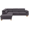 ECKSOFA in Mikrofaser Grau  - Eichefarben/Beige, Lifestyle, Holz/Textil (226/273cm) - Beldomo System