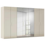 DREHTÜRENSCHRANK 350/223/61 cm,  in Champagner, 7-türig  - Champagner, Basics, Glas/Holzwerkstoff (350/223/61cm) - Novel