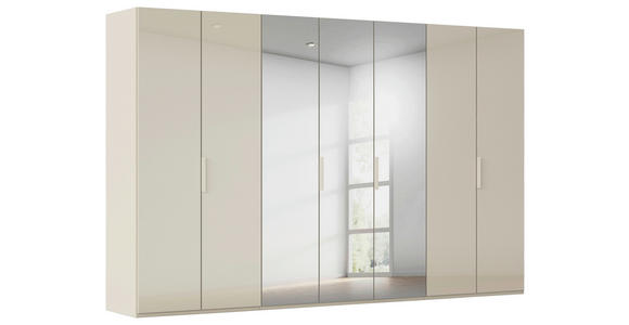 DREHTÜRENSCHRANK 350/223/61 cm,  in Champagner, 7-türig  - Champagner, Basics, Glas/Holzwerkstoff (350/223/61cm) - Novel