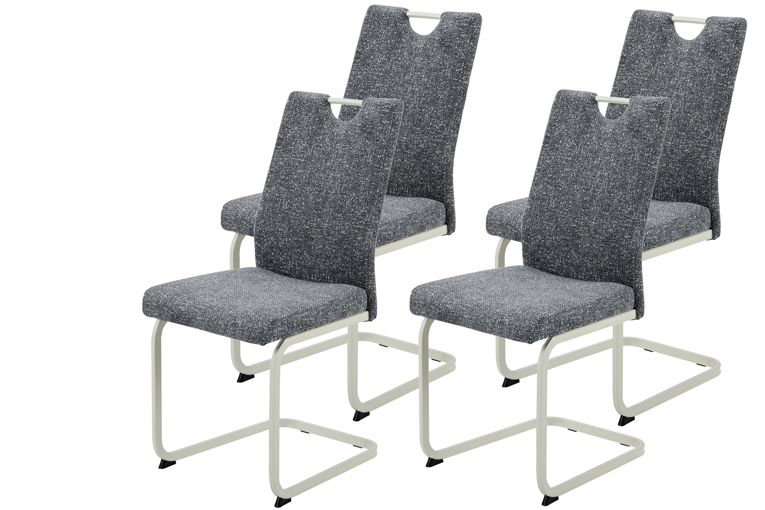 P & B Schwingstuhl-Set Dunkelgrau 45x98x59 cm