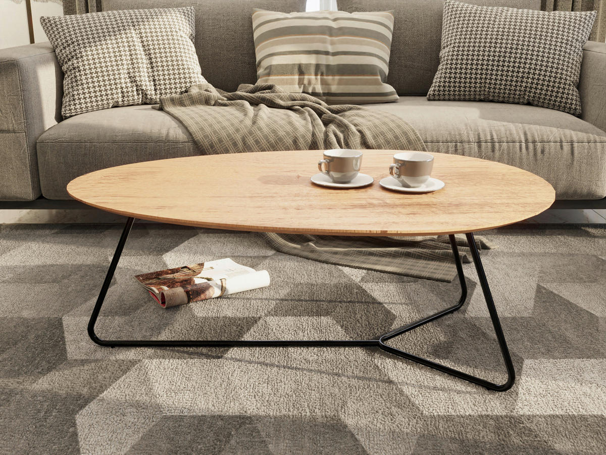 COUCHTISCH in Holz, Metall 110/75/40 cm  - Wildeiche/Schwarz, Trend, Holz/Metall (110/75/40cm) - Boxxx