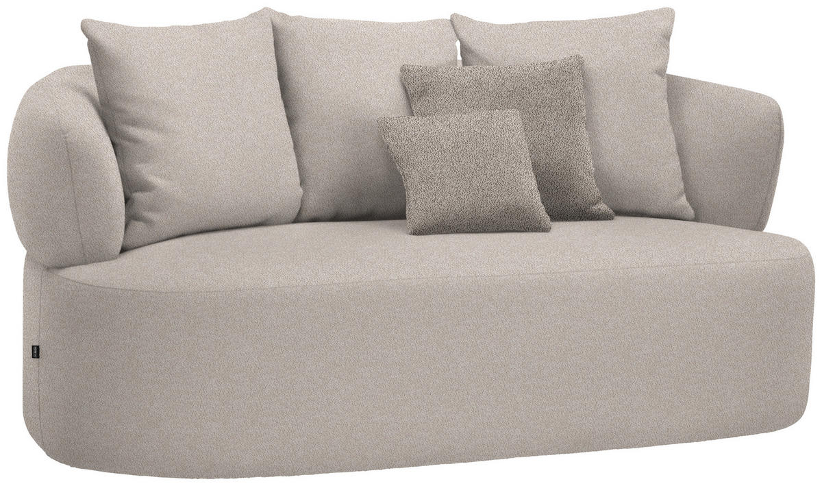 2-SITZER-SOFA in Plüsch Greige  - Greige/Graubraun, MODERN, Kunststoff/Textil (177/86/105cm) - Hom`in