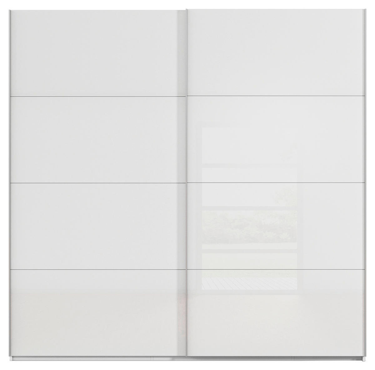 SCHWEBETÜRENSCHRANK 226/223/68 cm 2 Tür(en)-türig Weiß  - Alufarben/Weiß, Design, Glas/Holzwerkstoff (226/223/68cm) - Xora