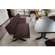 SITZBANK 220/87/70-86 cm  in Dunkelbraun  - Dunkelbraun/Schwarz, KONVENTIONELL, Textil/Metall (220/87/70-86cm) - Moderano