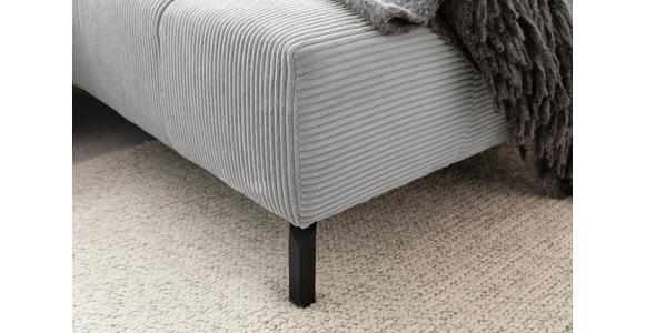 ECKSOFA inkl. Sitzvorzug in Cord Grau  - Schwarz/Grau, Design, Textil/Metall (321/216cm) - Hom`in