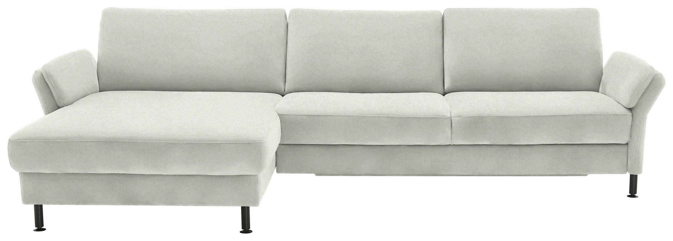 ECKSOFA  in Chenille, Flachgewebe Naturfarben  175/316 cm  - Schwarz/Naturfarben, Design, Textil/Metall (175/316cm) - Dieter Knoll