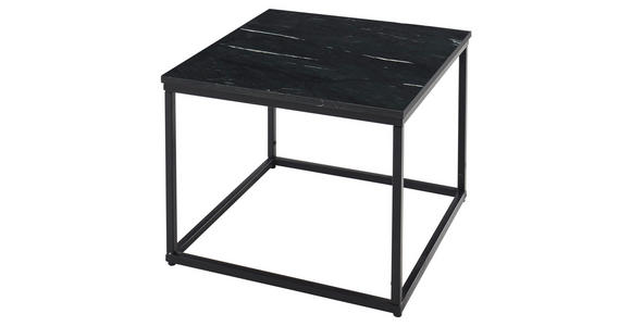 COUCHTISCH 60/60/46 cm quadratisch Schwarz - Schwarz, Design, Stein/Metall (60/60/46cm) - Carryhome