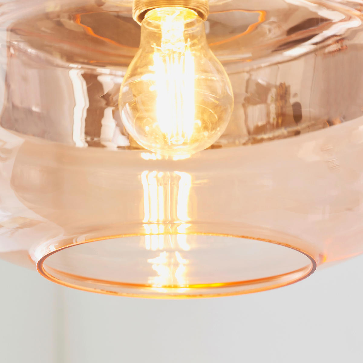 HÄNGELEUCHTE 24,6/128,4 cm  - Cognac/Kupferfarben, Design, Glas (24,6/128,4cm) - ENDON