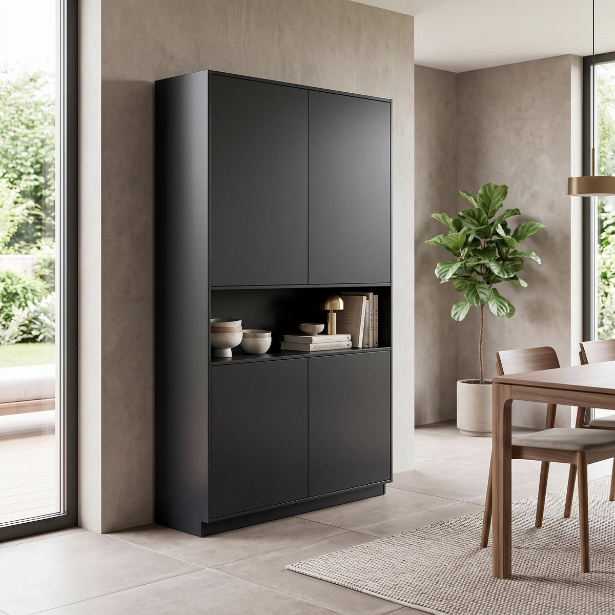 BUFFET 110/210/40 cm  in Schwarz  - Schwarz, Design, Holz (110/210/40cm) - Livetastic