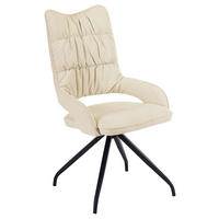 STUHL  in Webstoff  - Beige/Schwarz, Design, Textil/Metall (55/98/64cm) - Hom`in