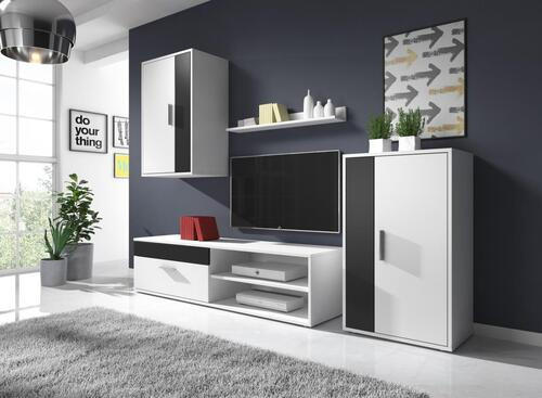 DNEVNI REGAL,  črna, bela  - črna/bela, Moderno, umetna masa/leseni material (190/150/40cm) - Carryhome