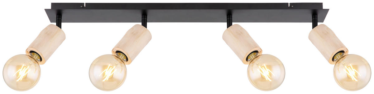 REFLEKTOR     80/10/18 cm          - črna/naravne barve, Basics, kovina/les (80/10/18cm) - Globo