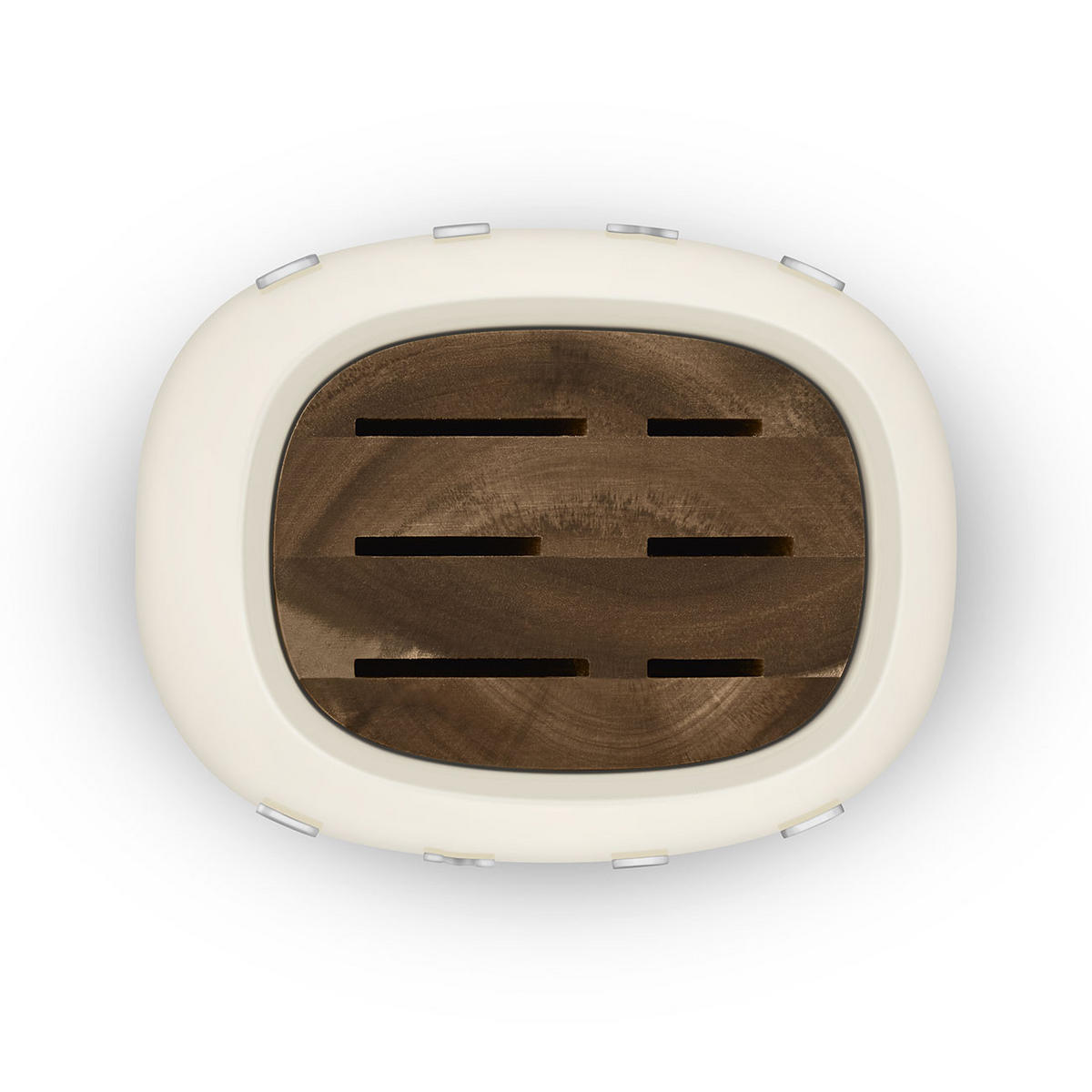 MESSERBLOCK 6-teilig  - Creme, Basics, Holz/Kunststoff (13,5/23,2/19cm) - SMEG
