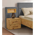 BETT 180/200 cm in Zirbelkieferfarben, Hellgrau - Zirbelkieferfarben/Hellgrau, Natur, Holz/Textil (180/200cm) - Valnatura