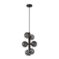 HÄNGELEUCHTE Tycho 25.5/25.5/150 cm   - Schwarz, Design, Glas (25.5/25.5/150cm) - Lucide