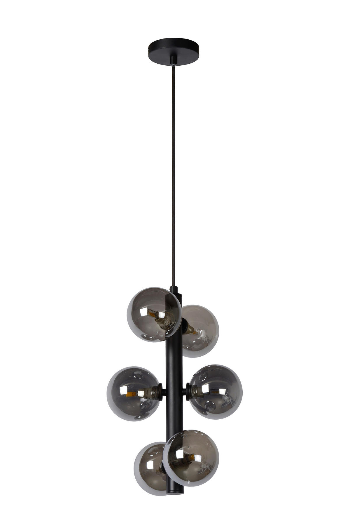HÄNGELEUCHTE Tycho 25.5/25.5/150 cm   - Schwarz, Design, Glas (25.5/25.5/150cm) - Lucide