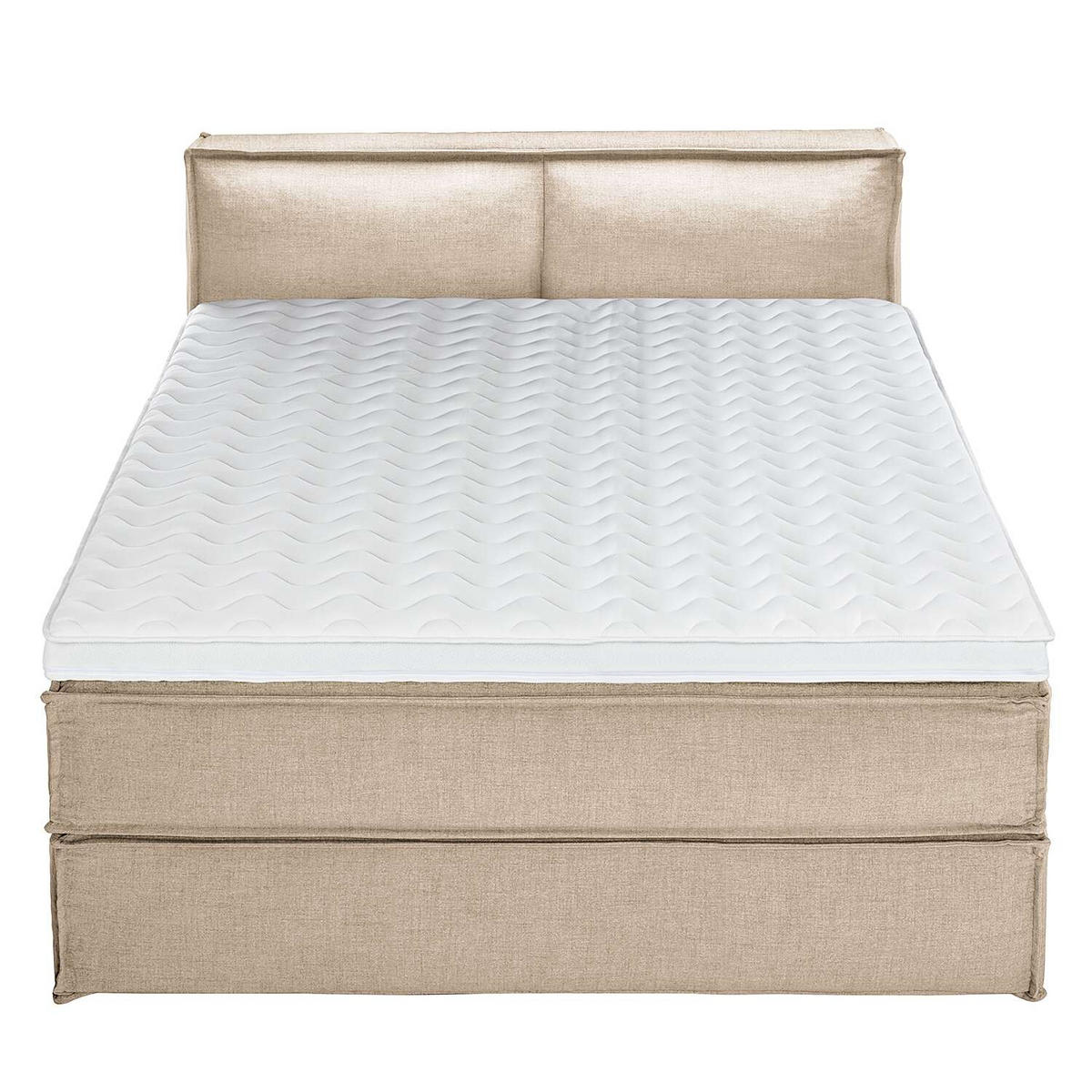 BOXSPRINGBETT 160/200 cm  in Beige  - Beige/Schwarz, Design, Textil (160/200cm) - home24