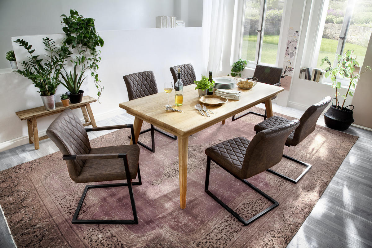 SCHWINGSTUHL  in Stahl  - Schwarz/Braun, Design, Textil/Metall (47/86/63cm) - Livetastic