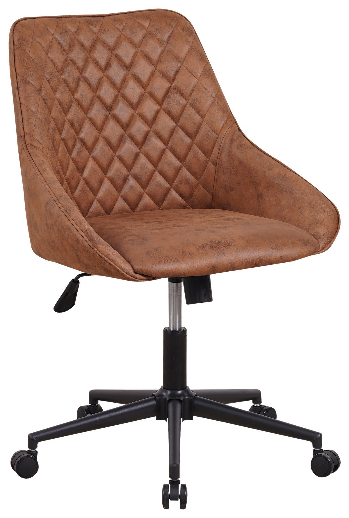 OTOČNÁ STOLIČKA, mikrovlákno, koňaková - čierna/koňaková, Konventionell, kov/textil (60/84/64,5cm) - MID.YOU