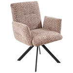 ARMLEHNSTUHL  Sitzfläche 360° drehbar, inklusive Armlehnen Webstoff  - Pink/Multicolor, Design, Textil/Metall (68/88/66cm) - Hom`in