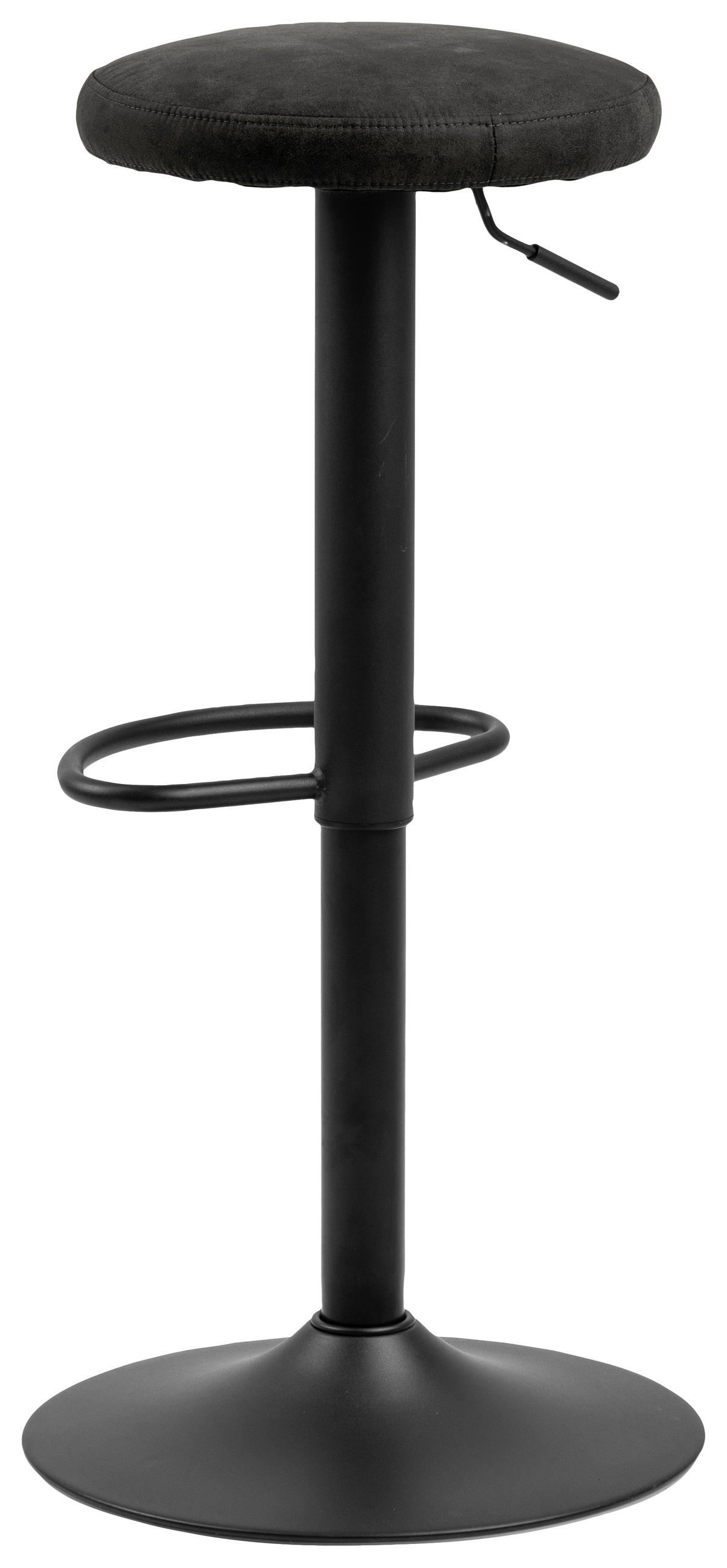 TABURET DE BAR in textil antracit  - antracit/negru, Design, metal/textil (40/62-82/40cm) - Carryhome