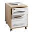 ROLLCONTAINER Eichefarben, Weiß - Eichefarben/Silberfarben, Design, Kunststoff (43/59/65cm)