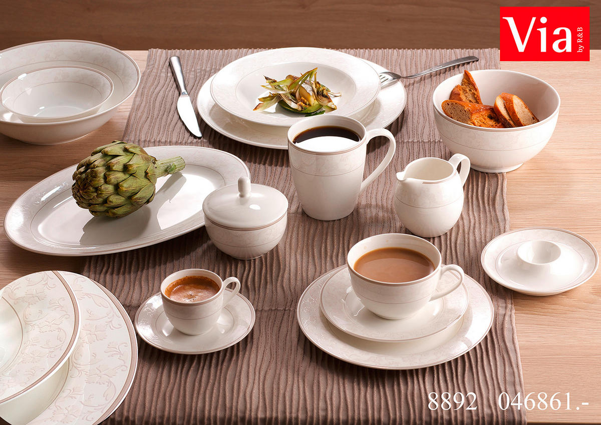 JEDÁLENSKÝ SERVIS Isabella 12-dielne  - béžová, Konventionell, keramika - Ritzenhoff Breker