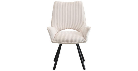 STUHL  Stoffauswahl Webstoff  - Schwarz/Naturfarben, Design, Textil/Metall (58/91/64cm) - Carryhome